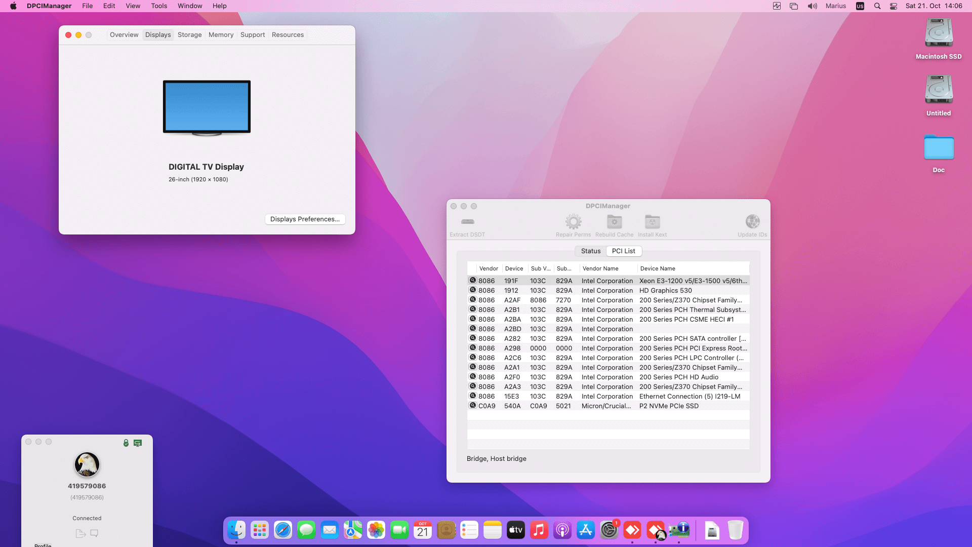 HP EliteDesk 800 G3 Mini [SkyLake + Intel HD 530]   OpenCore 1
